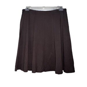 New J. Jill Skirt Size M Brown Wearever Collection Elastic Waist Pull On Flare